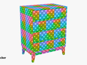 White Chest of Drawers 3D Model