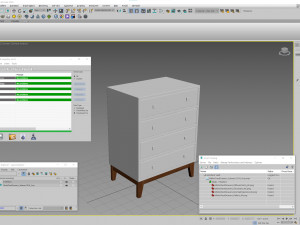 White Chest of Drawers Model 3D