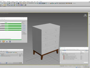 White Chest of Drawers 3D Model