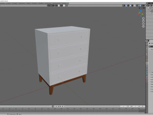 White Chest of Drawers Model 3D