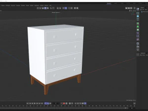 White Chest of Drawers 3D Model