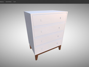 White Chest of Drawers Model 3D