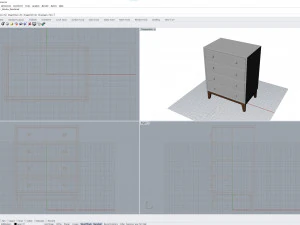 White Chest of Drawers 3D Model