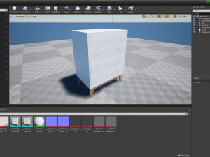 White Chest of Drawers Model 3D