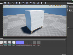 White Chest of Drawers 3D Model