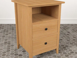 Wooden Bedside Table 3D Model