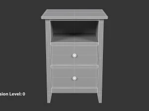 Wooden Bedside Table 3D Model