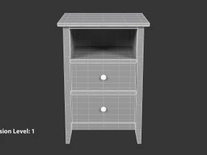 Wooden Bedside Table 3D Model