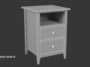 Wooden Bedside Table 3D Model