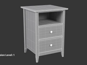 Wooden Bedside Table 3D Model