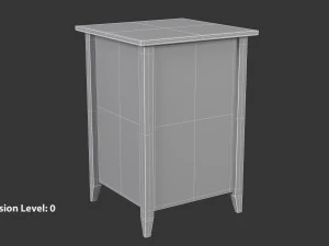 Wooden Bedside Table 3D Model