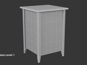 Wooden Bedside Table 3D Model