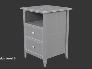 Wooden Bedside Table Modèle 3D
