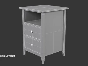 Wooden Bedside Table 3D Model