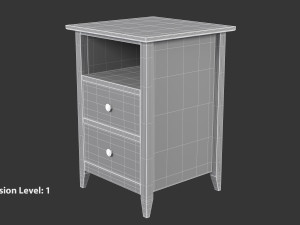 Wooden Bedside Table Modèle 3D