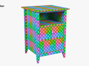 Wooden Bedside Table Modèle 3D