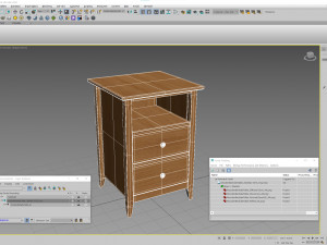 Wooden Bedside Table Modèle 3D