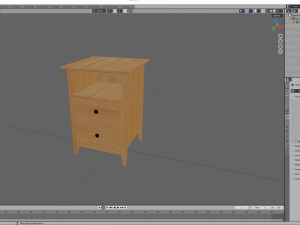 Wooden Bedside Table Modèle 3D
