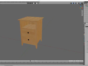 Wooden Bedside Table 3D Model