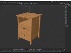 Wooden Bedside Table 3D Model