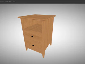 Wooden Bedside Table 3D Model