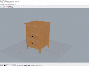 Wooden Bedside Table 3D Model