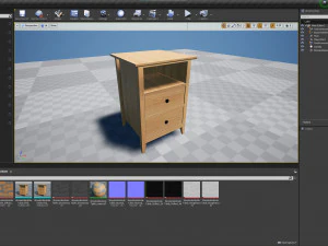 Wooden Bedside Table 3D Model