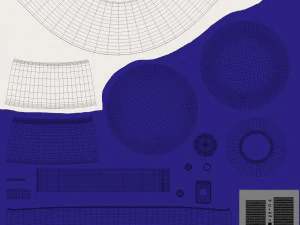 Blue Table Lamp 3D Model