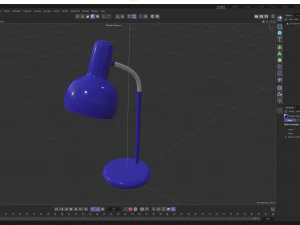 Blue Table Lamp 3D Model