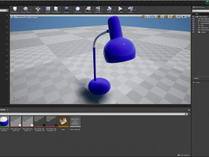 Blue Table Lamp 3D Model