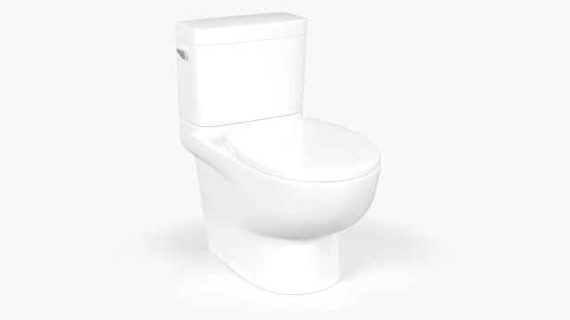 Classic White Toilet 3D Model .c4d .max .obj .3ds .fbx .stl .blend 