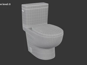 Classic White Toilet 3D Model