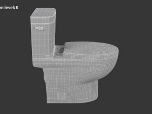 Classic White Toilet 3D Model