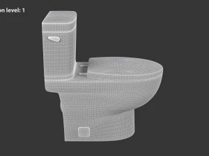 Classic White Toilet 3D Model