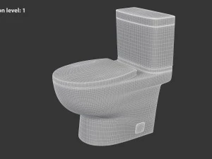 Classic White Toilet 3D Model