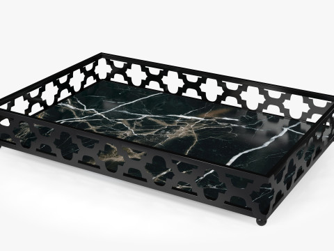 Black Marble Tray 3D Model