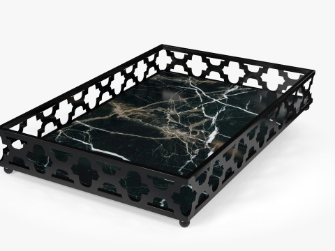 Black Marble Tray Modèle 3D
