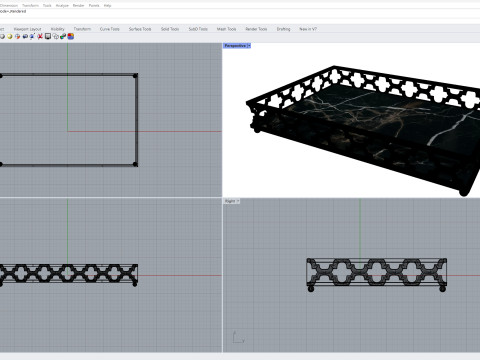 Black Marble Tray Modèle 3D