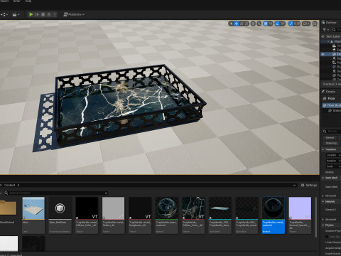Black Marble Tray Modèle 3D