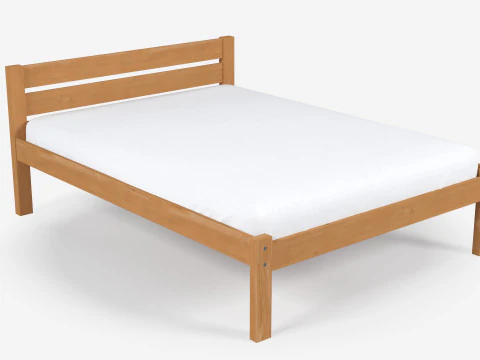Classic Wooden Bed 3D Model