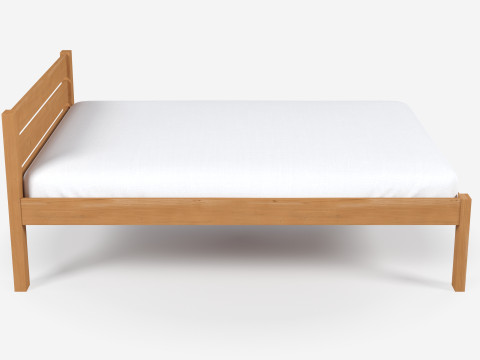 Classic Wooden Bed 3D मॉडल