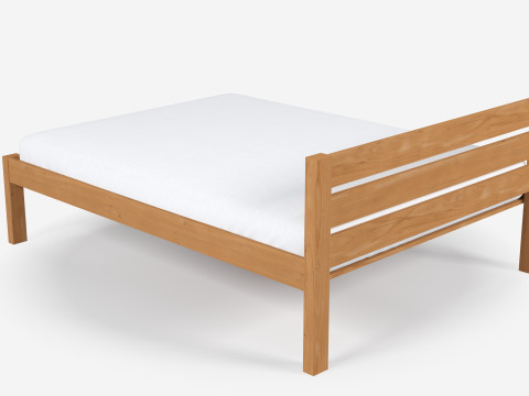 Classic Wooden Bed 3D मॉडल
