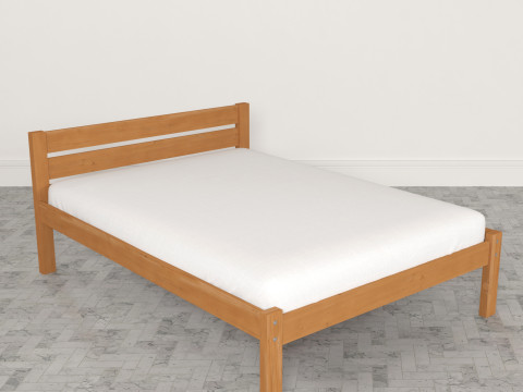Classic Wooden Bed 3D मॉडल