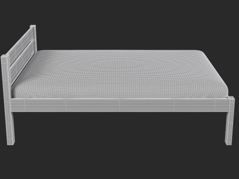 Classic Wooden Bed 3D मॉडल