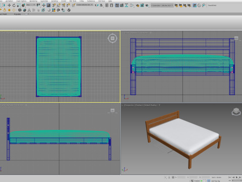 Classic Wooden Bed 3D मॉडल