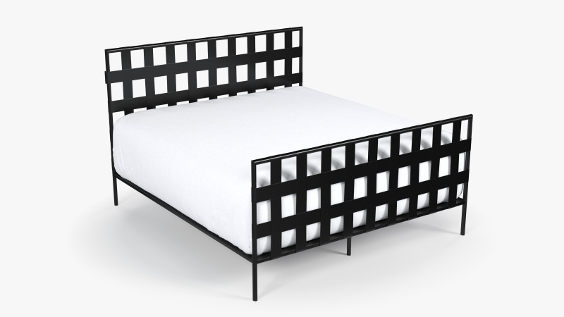 Black Metal Bed 3D 模型 .c4d .max .obj .3ds .fbx .stl .blend