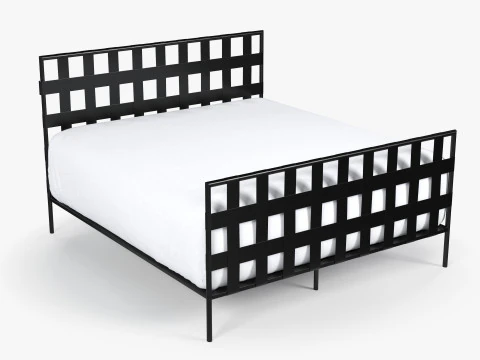 블랙 메탈 침대 3D 모델