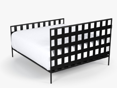 Black Metal Bed 3D 模型