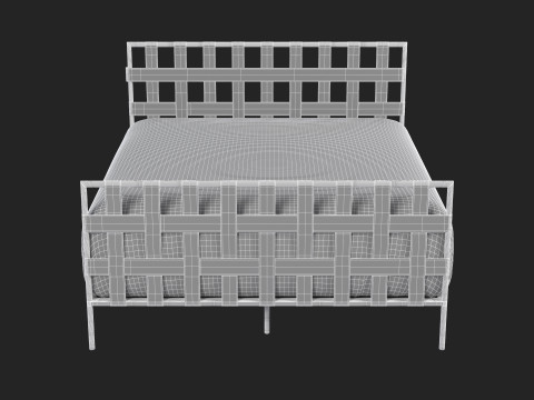 Black Metal Bed 3D 模型