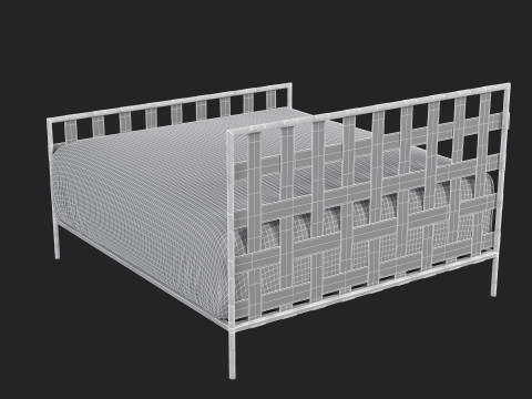 Black Metal Bed 3D 模型